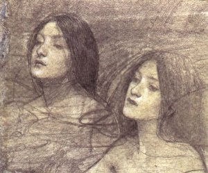 Two Nymphs - study for Hylas and the Nymphs (circa 1896