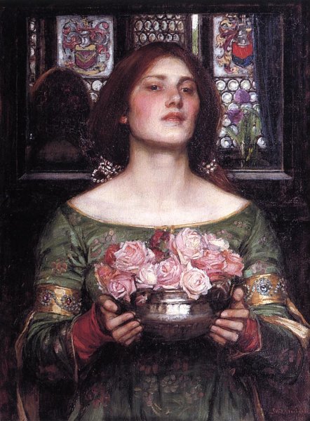 Woman with roses